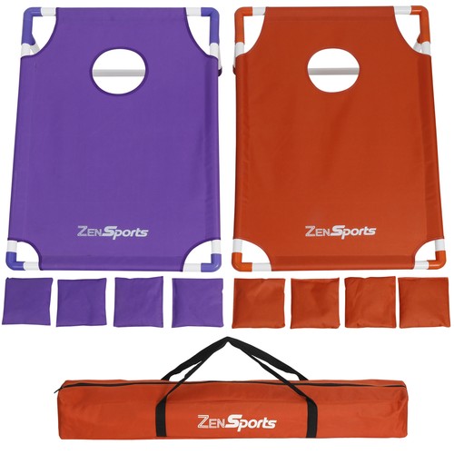 Segawe Collapsible Portable CornHole Toss Game Set With 8 Cornhole Bean Bags (3 x 2FT)