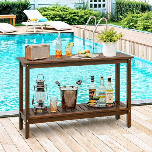Segawe Console Table 48" Patio Side Accent Table Multifunctional w/Foot Sliders Coffee