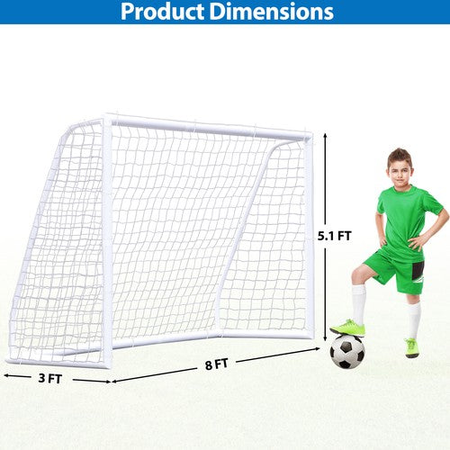 Segawe 8 x 5' Soccer Nets for Backyard Portable Training Equipment PVC Soccer Goals