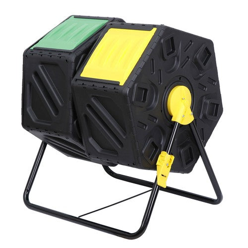 Segawe Compost Tumbler Bin 37Gal Outdoor Composter Fast Create Fertile 360¡ãDual Chamber