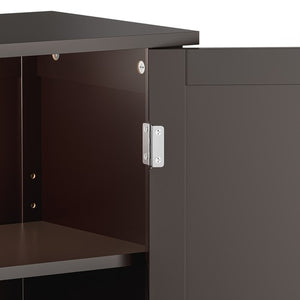 Segawe Wooden Storage Cabinet w/ 2 Doors Bathroom Floor Kitchen Cupboard Grey