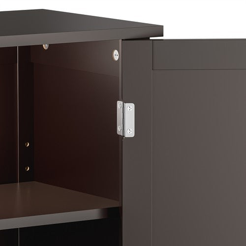 Segawe Wooden Storage Cabinet w/ 2 Doors Bathroom Floor Kitchen Cupboard Grey