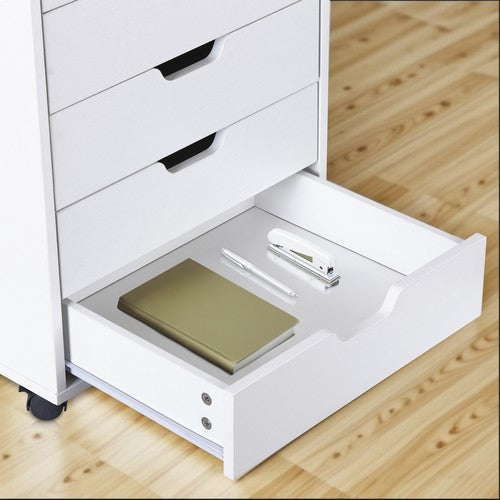 Segawe 5 Drawers Dresser Storage Tower Organizer Unit for Bedroom Closet Entryway White