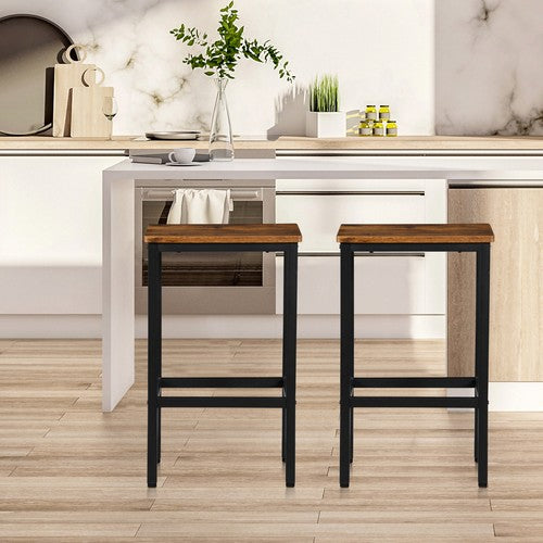Segawe Set of 2 Bar Stools Bar Chairs Kitchen Breakfast With Footrest Industrial Indoor