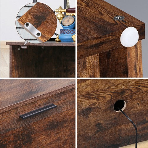 Segawe Wooden Cat Litter Box Enclosure with Shelves Cat House Washroom Cat Furniture
