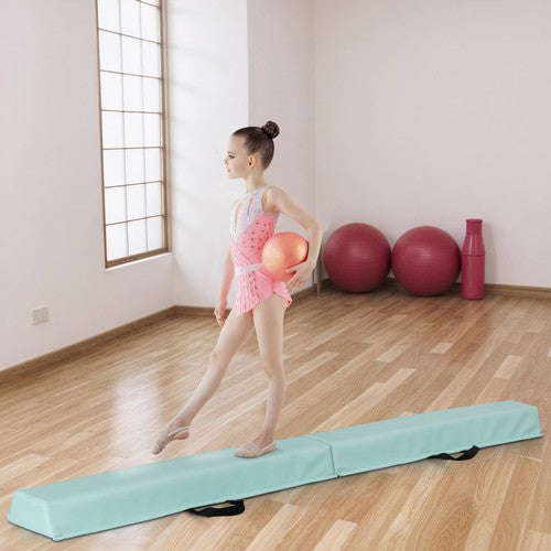 Segawe 6' Green Balance Beam Extra Firm Vinyl Folding Gymnastics Beam W Handle For Home