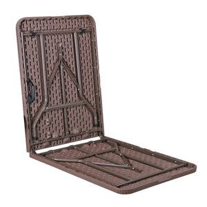 Segawe 6 FT Folding Table Portable Fold-in-Half Plastic Table for Picnic Camping Brown