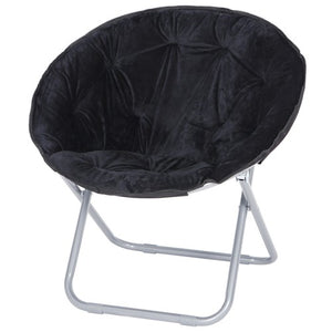 Segawe Set of 2 Faux Fur Saucer Chairs Folding Soft Lounge Moon Chairs for Living Room