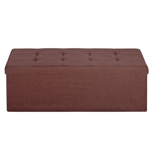 Segawe 43" Large Storage Bench,Folding Footrest Stool Toy Chest for Living Room Brown