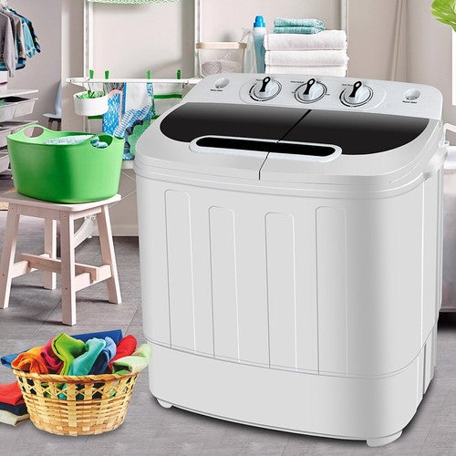 Segawe Compact Mini Twin Tub Washing Machine Portable 13lbs Laundry Washer and Dryer