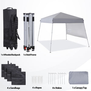 Segawe 8x8FT Pop Up Canopy Tent Foldable Outdoor Sun Protection Shelter w/4 Weight Bags