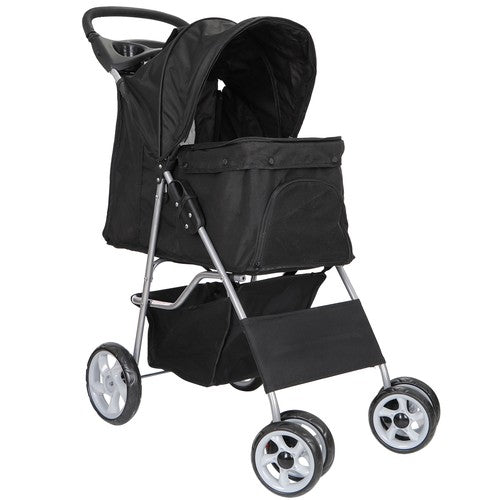 Segawe Pet Dog Stroller Travel Carriage 4 Wheels w/Foldable Carrier Cart & Cup Holder