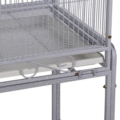 Segawe 53 Inch Flight Bird Cage Large Wrought Iron Parrot Cage with Rolling Stand White