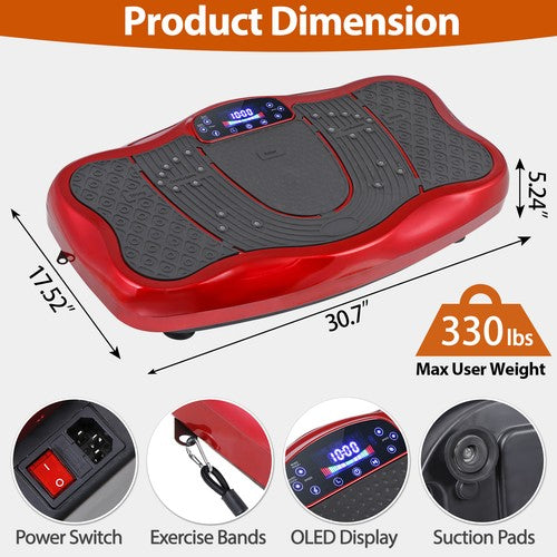 Segawe Vibration Plate Exercise Training Machine Full Body Shake Vibration Platform Red