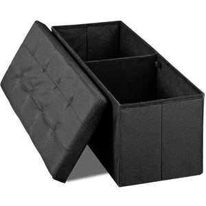 Segawe 43Inch Folding Ottoman Storage Bench Chest Footrest Long Box w/Padded Seat Black