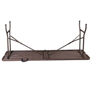 Segawe 6 FT Folding Table Portable Fold-in-Half Plastic Table for Picnic Camping Brown