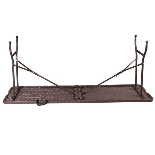 Segawe 6 FT Folding Table Portable Fold-in-Half Plastic Table for Picnic Camping Brown