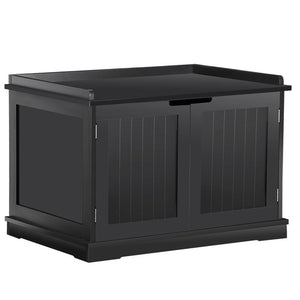Segawe Cat Litter Box Enclosure Hidden Cat Washroom Furniture Cat House Table Black
