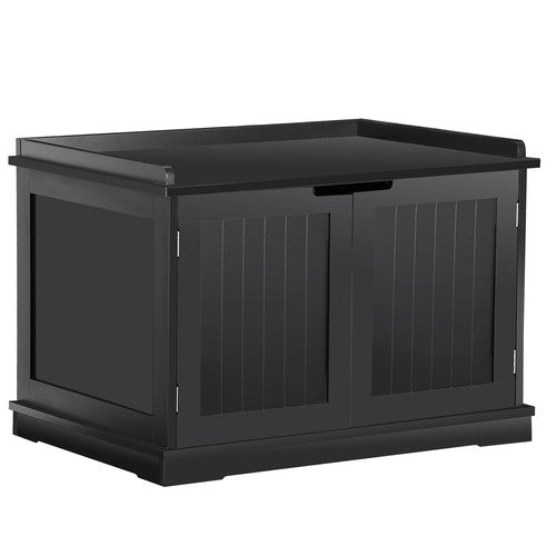 Segawe Cat Litter Box Enclosure Hidden Cat Washroom Furniture Cat House Table Black