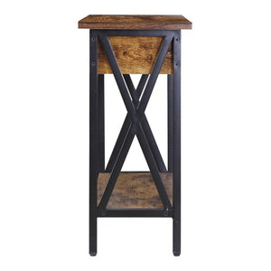 Segawe 24'' Side Table with USB Ports and Outlets X-Design Narrow Sofa Side Table Home