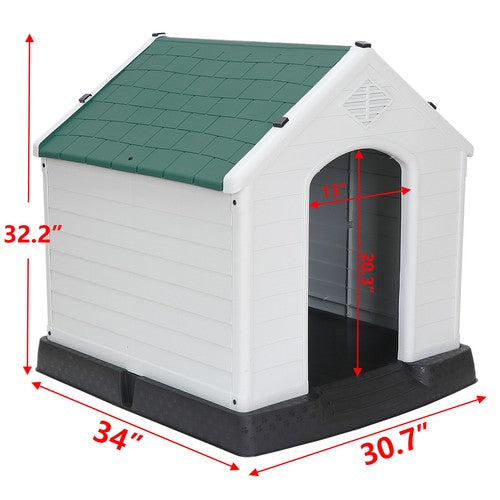 Segawe Indoor Outdoor Dog House Pet Shelter Green Waterproof Up to 100LB Dog w/Air Vent