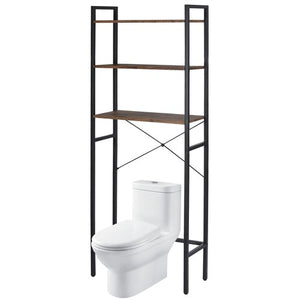 Segawe Over The Toilet Storage 3-Tier Industrial Over Toilet Bathroom Organizer Brown