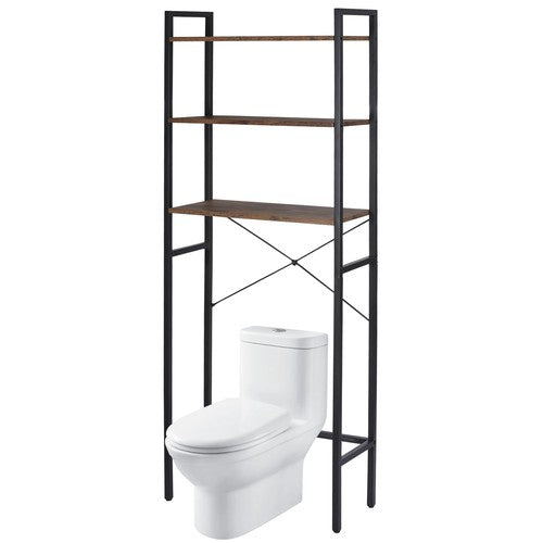 Segawe Over The Toilet Storage 3-Tier Industrial Over Toilet Bathroom Organizer Brown