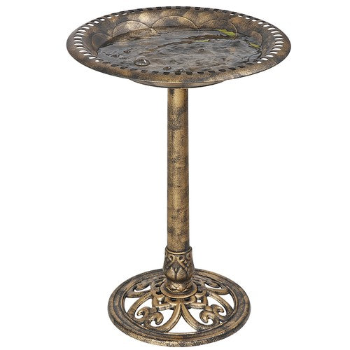 Segawe 28" Height Pedestal Bird Bath Outdoor Garden Decor Vintage Yard Birdbath Bronze