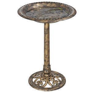 Segawe 28" Height Pedestal Bird Bath Outdoor Garden Decor Vintage Yard Birdbath Bronze