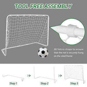 Segawe 6x4 FT Portable Youth Size Strong Steel Frame Soccer Goal Football Net Outdoor