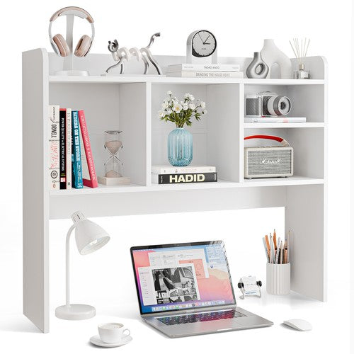 Segawe Desktop Storage Bookshelf Desktop Book & Document Organizer Home Office White