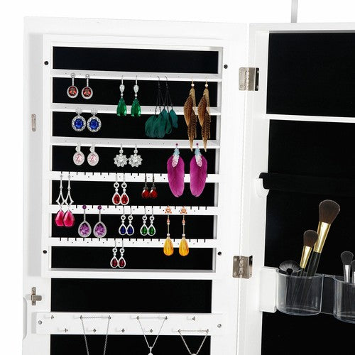 Segawe 4.5" Depth Jewelry Cabinet Armoire Organizer w/Lockable Door Jewelry Box
