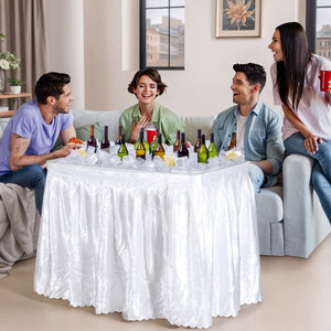 Segawe Portable Ice Cooler Table with Drain & Matching Skirt for Outdoor Party Event