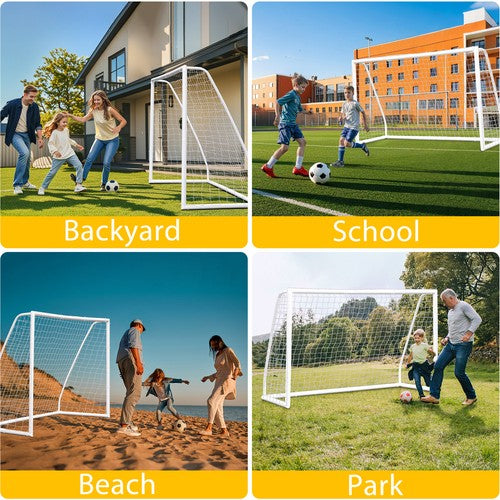 Segawe Soccer Net 10 x 6.5FT Soccer Goal for Backyard PVC Frame for Kids with Carry Bag