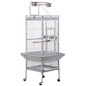 Segawe 61" Large Bird Cage Playtop Parrot Cage Cockatiel Cockatoo w/Rolling Stand White
