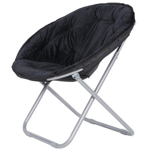 Segawe Set of 2 Faux Fur Saucer Chairs Folding Soft Lounge Moon Chairs for Living Room