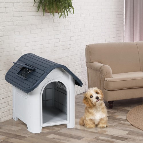 Segawe 30" Dog House In/Outdoor Ventilate Waterproof Puppy Shelter Adjustable Skylight