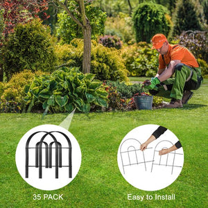 Segawe 50' X 18" Garden Border Fence 35 PCS  Folding Fence Pannel Animal Barrier Metal