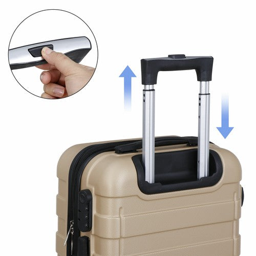 Segawe 21" Champagne Travel Carry-on Luggage Trolley Suitcase Hardside Spinner Suitcase