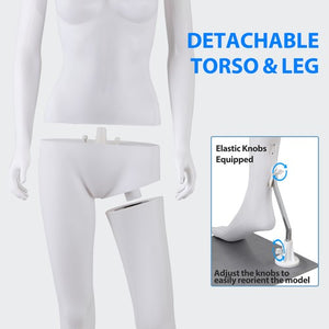 Segawe Female Mannequin Full Body Dress Form Adjustable 70" Realistic Detachable White