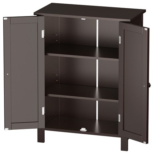 Segawe Wooden Storage Cabinet w/ 2 Doors Bathroom Floor Kitchen Cupboard Grey