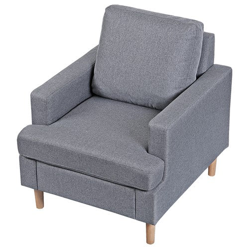 Segawe Accent Chair Mid-Century Comfy Upholstered Lounge Arm Chair with Pillow Grey