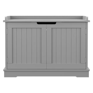 Segawe Cat Washroom Storage Bench Litter Box Cover with Sturdy Wooden Gray