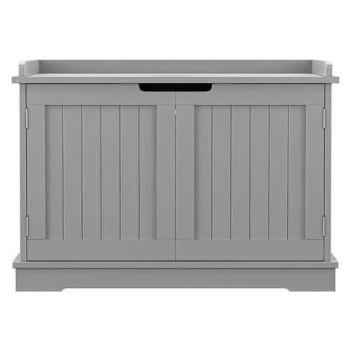 Segawe Cat Washroom Storage Bench Litter Box Cover with Sturdy Wooden Gray