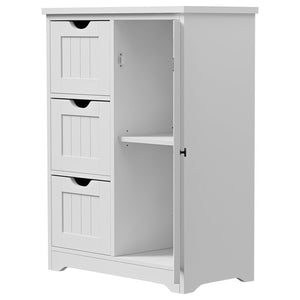 Segawe Wooden Floor Cabinet Side Storage Organizer Bathroom Furniture Home w/3 Drawers