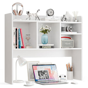 Segawe Desktop Storage Bookshelf Desktop Book & Document Organizer Home Office White