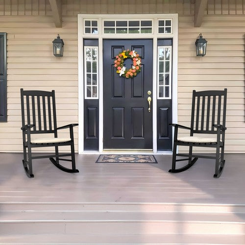 Segawe 2PCS Outdoor Rocking Chair High Back Porch Rocker Chair All Weather Resistant