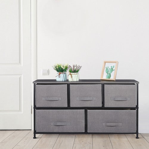 Segawe Drawer Dressers for Bedroom Closet Storage Organizer W/Metal Frame Graphite Grey