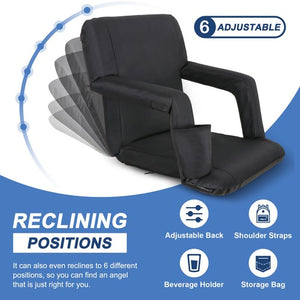 Segawe Wide Stadium Seats Chairs For Bleachers w/Back Cushion 5 Reclining Position