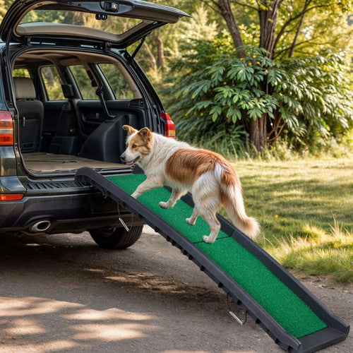 Segawe 61" Folding Dog Ramp for Cars Trucks SUVs Pet Ramps Non-Slip Stairs Step Ladder